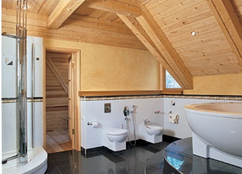 Выбор стиля для реализации дизайна ванной комнаты в деревянном доме